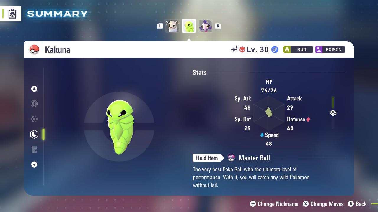 ALPHA SHINY 6IV Kakuna / Pokémon Legends ZA / 6IV Pokemon / Shiny Pokemon / Competitive / Fast Trade / Pokerus / Rare Pokemon