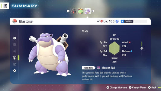 ALPHA SHINY 6IV Blastoise / Pokémon Legends ZA / 6IV Pokemon / Shiny Pokemon / Competitive / Fast Trade / Pokerus / Rare Pokemon