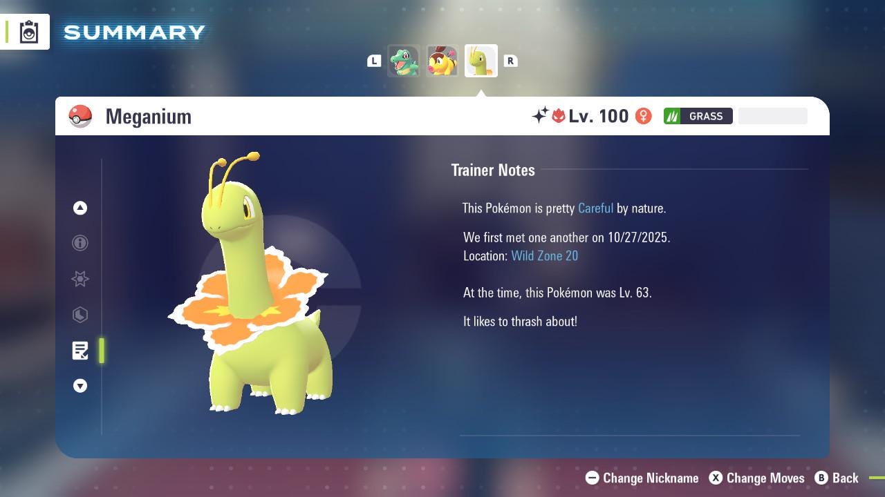 ALPHA SHINY 6IV Meganium / Pokémon Legends ZA / 6IV Pokemon / Shiny Pokemon / Competitive / Fast Trade / Pokerus / Rare Pokemon