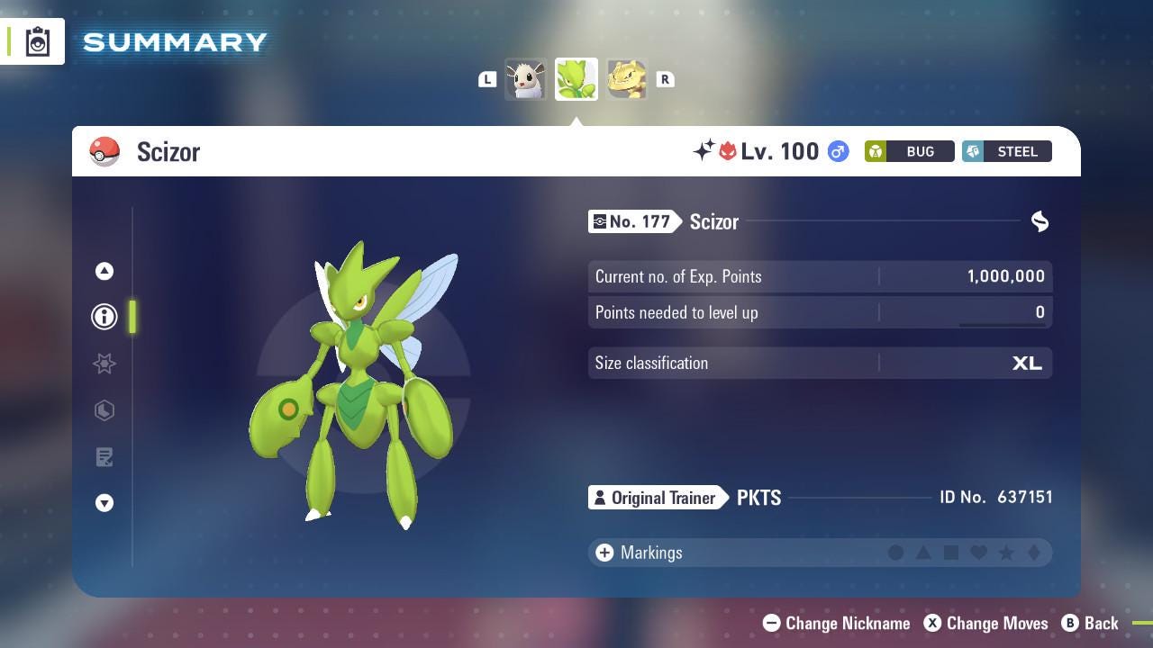Pokemon Legends Z-A SHINY ALPHA 6IV Scizor / Competitive Set Battle Ready EV Trained / Shiny Pokemon / Customizable / Fast Trade /