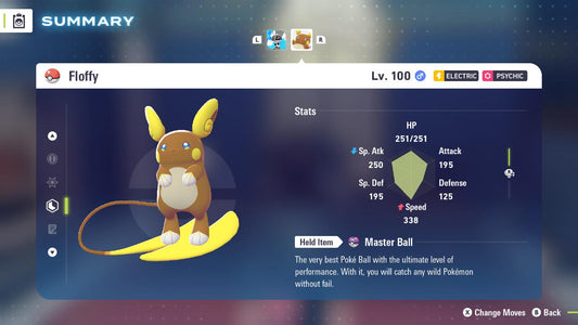 Pokemon Legends Z-A Non-Shiny 6IV ALOLAN RAICHU / Competitive Set Battle Ready EV Trained / Shiny Pokemon / Customizable / Fast Trade /