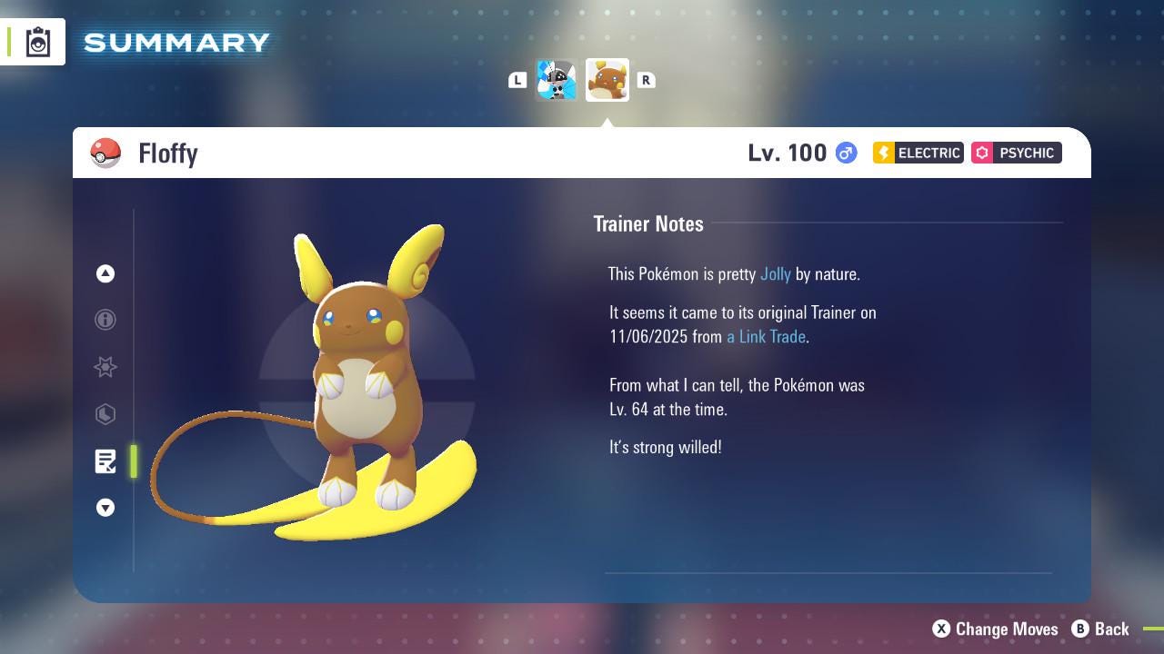 Pokemon Legends Z-A Non-Shiny 6IV ALOLAN RAICHU / Competitive Set Battle Ready EV Trained / Shiny Pokemon / Customizable / Fast Trade /