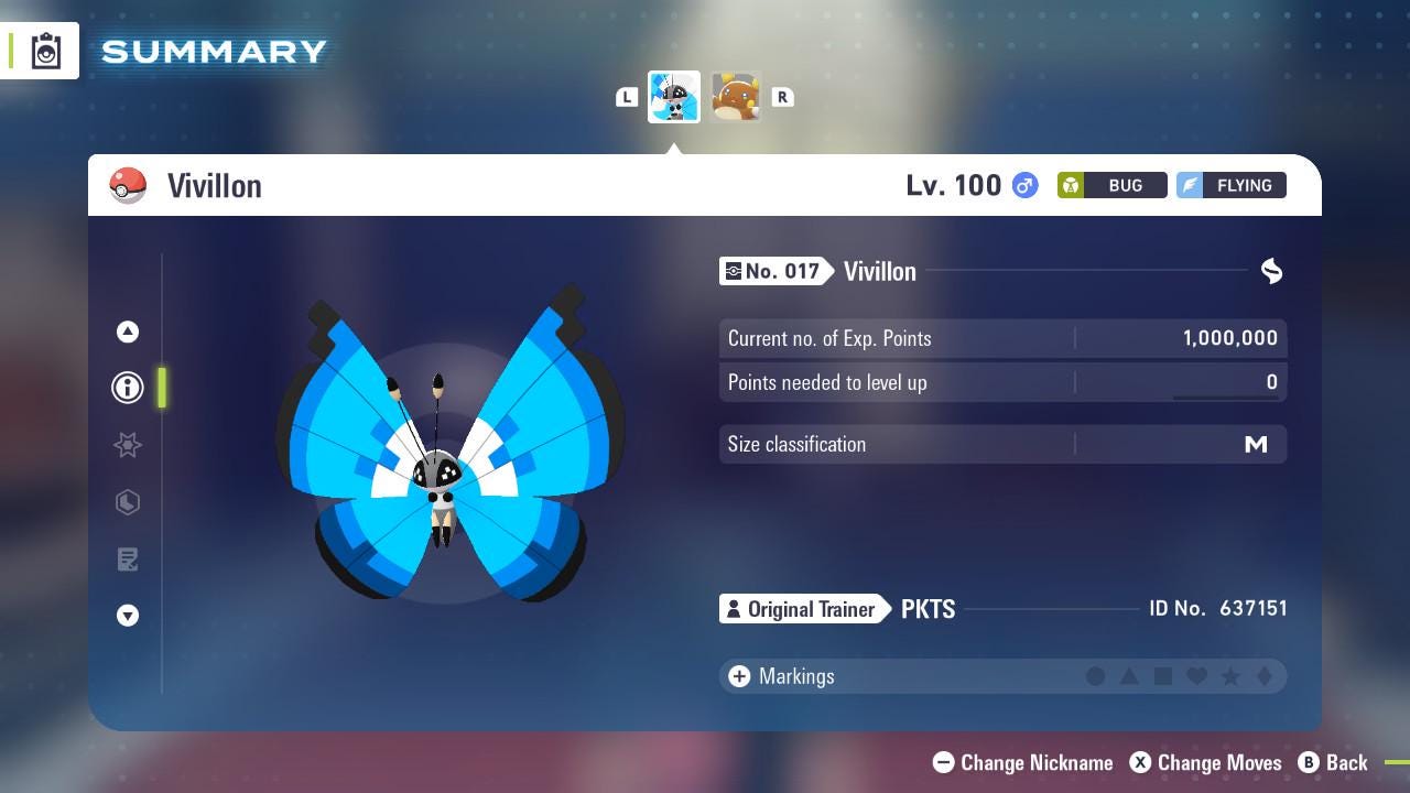 Pokemon Legends Z-A Non-Shiny 6IV MARINE VIVILLON / Competitive Set Battle Ready EV Trained / Shiny Pokemon / Customizable / Fast Trade /