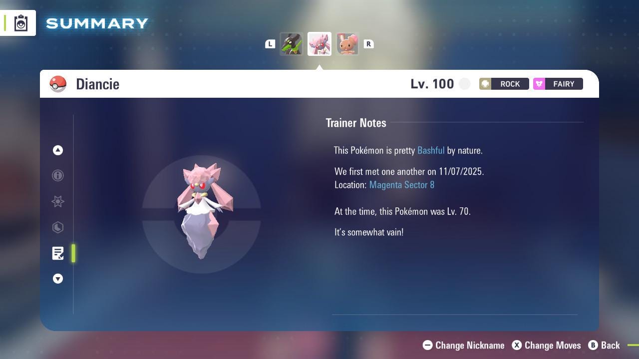 Pokemon Legends Z-A Non-Shiny 6IV DIANCIE / Competitive Set Battle Ready EV Trained / Shiny Pokemon / Customizable / Fast Trade /