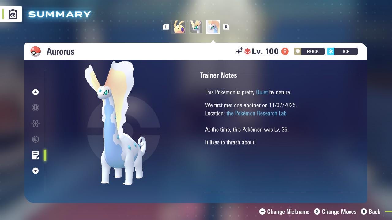 Pokemon Legends Z-A SHINY ALPHA 6IV Aurorus / Competitive Set Battle Ready EV Trained / Shiny Pokemon / Customizable / Fast Trade /