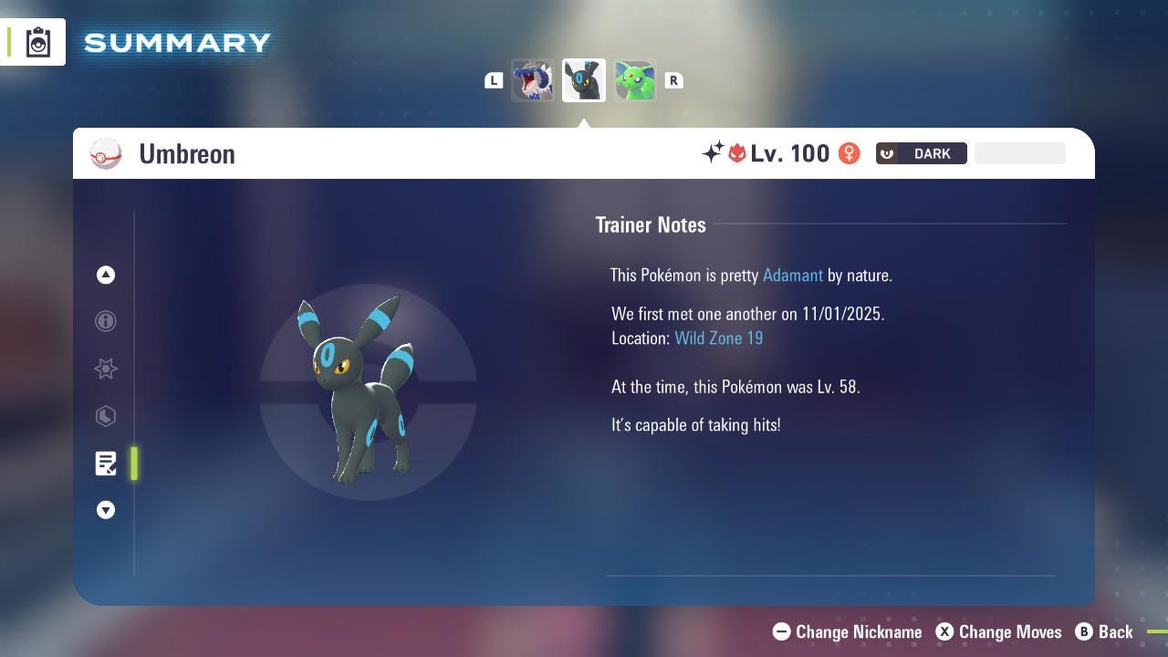 Pokemon Legends Z-A SHINY ALPHA 6IV Umbreon / Competitive Set Battle Ready EV Trained / Shiny Pokemon / Customizable / Fast Trade /