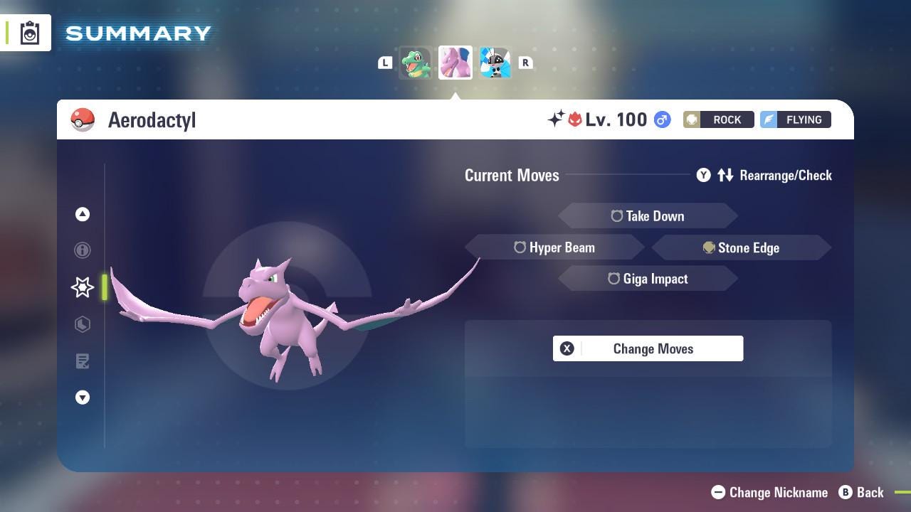 Pokemon Legends Z-A SHINY ALPHA 6IV Aerodactyl / Competitive Set Battle Ready EV Trained / Shiny Pokemon / Customizable / Fast Trade /