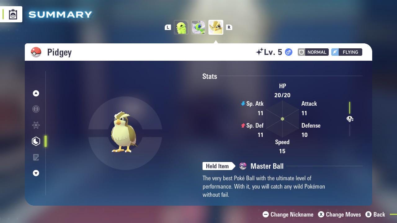 SHINY 6IV PIDGEY / Pokémon Legends ZA / 6IV Pokemon / Shiny Pokemon / Competitive / Fast Trade / Pokerus / Rare Pokemon