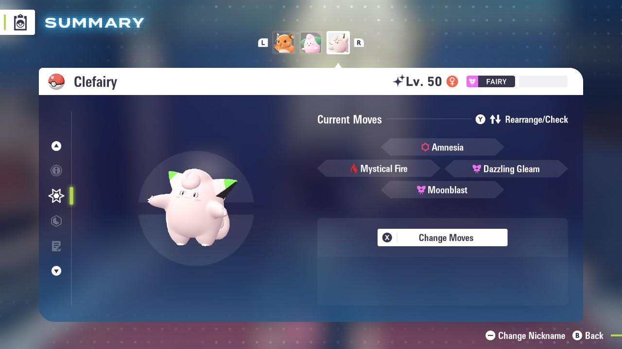 Pokemon Za SHINY 6IV CLEFAIRY Competitive Set Battle Ready Switch 2 Corbeau Mega Evolution Pokedex