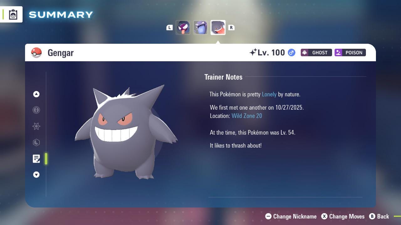 SHINY 6IV GENGAR / Pokémon Legends ZA / 6IV Pokemon / Shiny Pokemon / Competitive / Fast Trade / Pokerus / Rare Pokemon