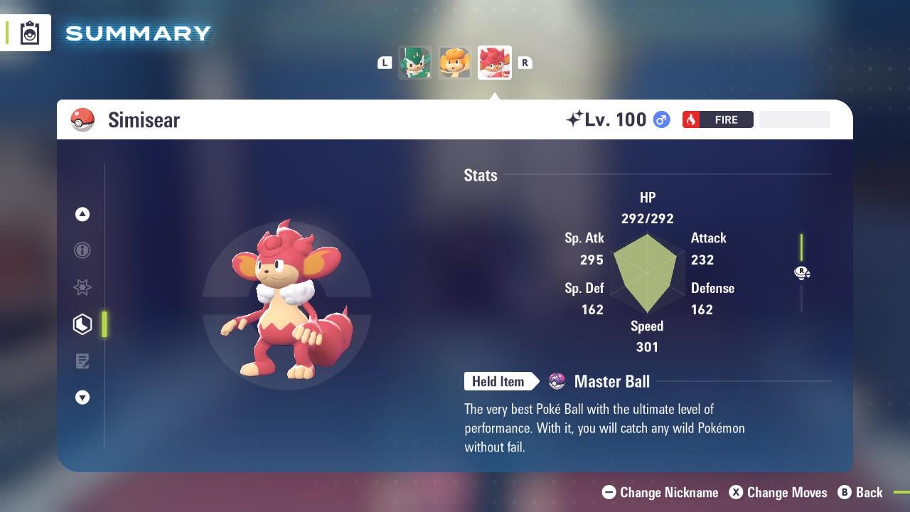 SHINY 6IV SIMISEAR / Pokémon Legends ZA / 6IV Pokemon / Shiny Pokemon / Competitive / Fast Trade / Pokerus / Rare Pokemon