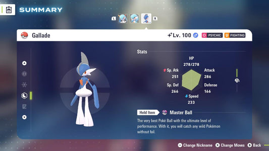 SHINY 6IV GALLADE / Pokémon Legends ZA / 6IV Pokemon / Shiny Pokemon / Competitive / Fast Trade / Pokerus / Rare Pokemon