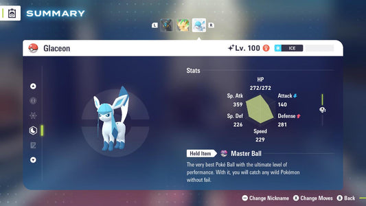 SHINY 6IV GLACEON / Pokémon Legends ZA / 6IV Pokemon / Shiny Pokemon / Competitive / Fast Trade / Pokerus / Rare Pokemon