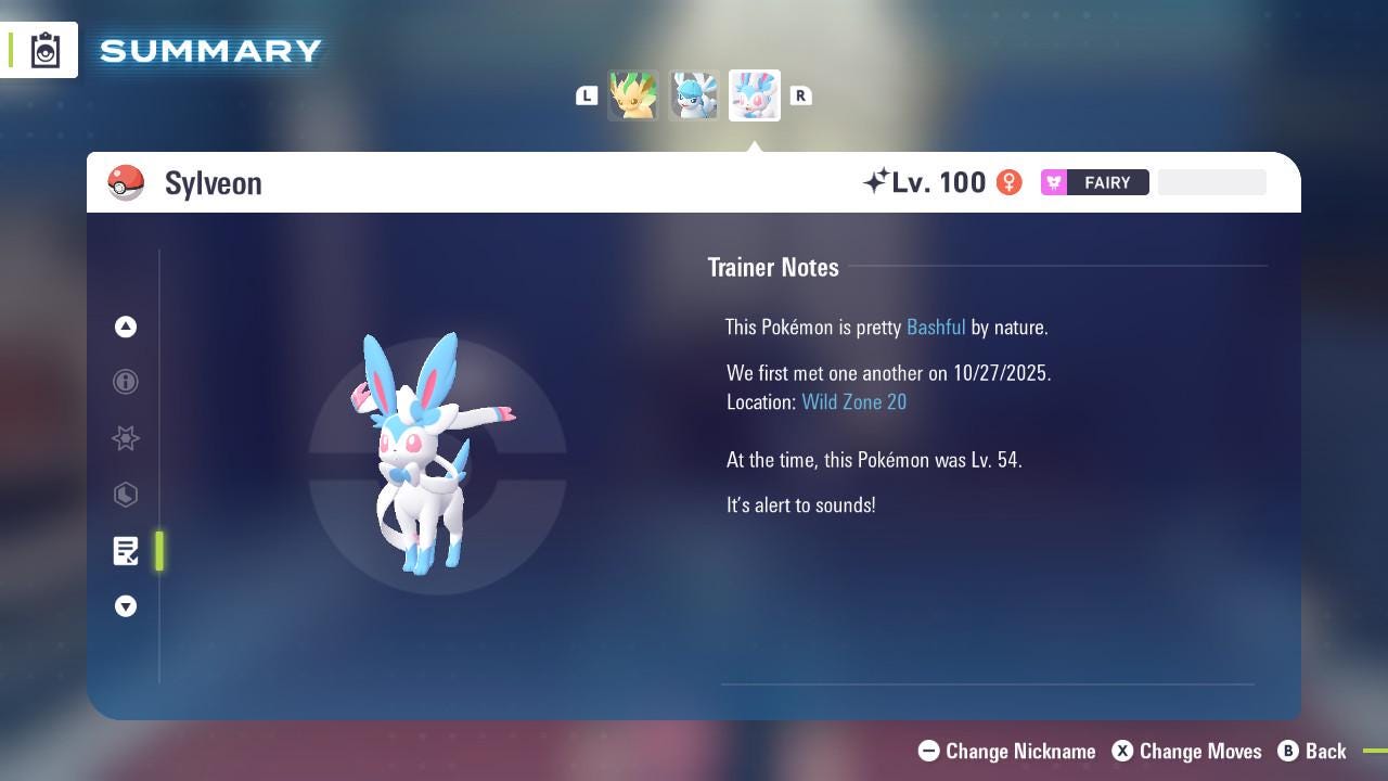 SHINY 6IV SYLVEON / Pokémon Legends ZA / 6IV Pokemon / Shiny Pokemon / Competitive / Fast Trade / Pokerus / Rare Pokemon