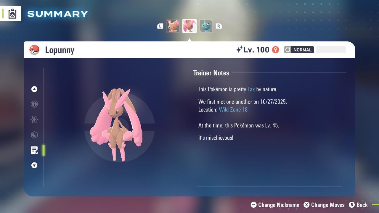 SHINY 6IV LOPUNNY / Pokémon Legends ZA / 6IV Pokemon / Shiny Pokemon / Competitive / Fast Trade / Pokerus / Rare Pokemon