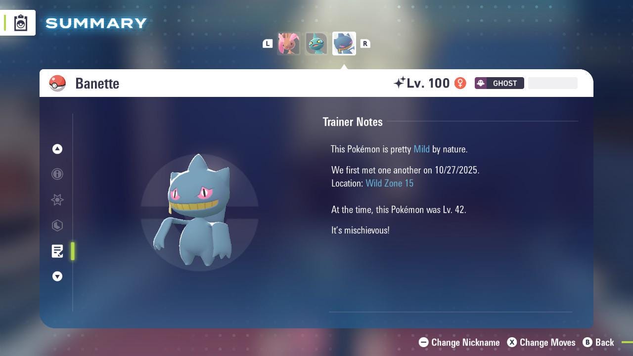 SHINY 6IV BANETTE / Pokémon Legends ZA / 6IV Pokemon / Shiny Pokemon / Competitive / Fast Trade / Pokerus / Rare Pokemon