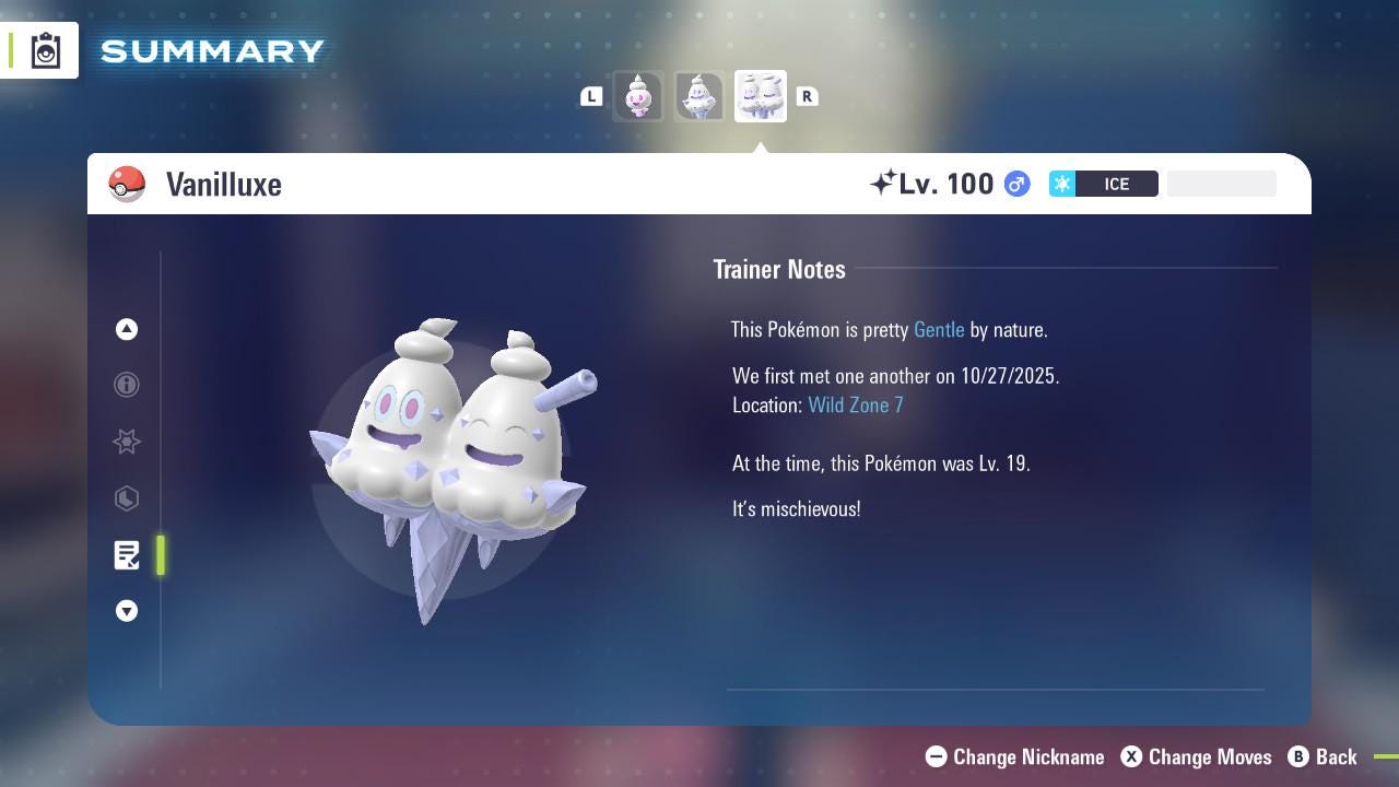 SHINY 6IV VANILLUXE / Pokémon Legends ZA / Competitive Set Battle Ready EV Trained / Shiny Pokemon / Customizable / Fast Trade /