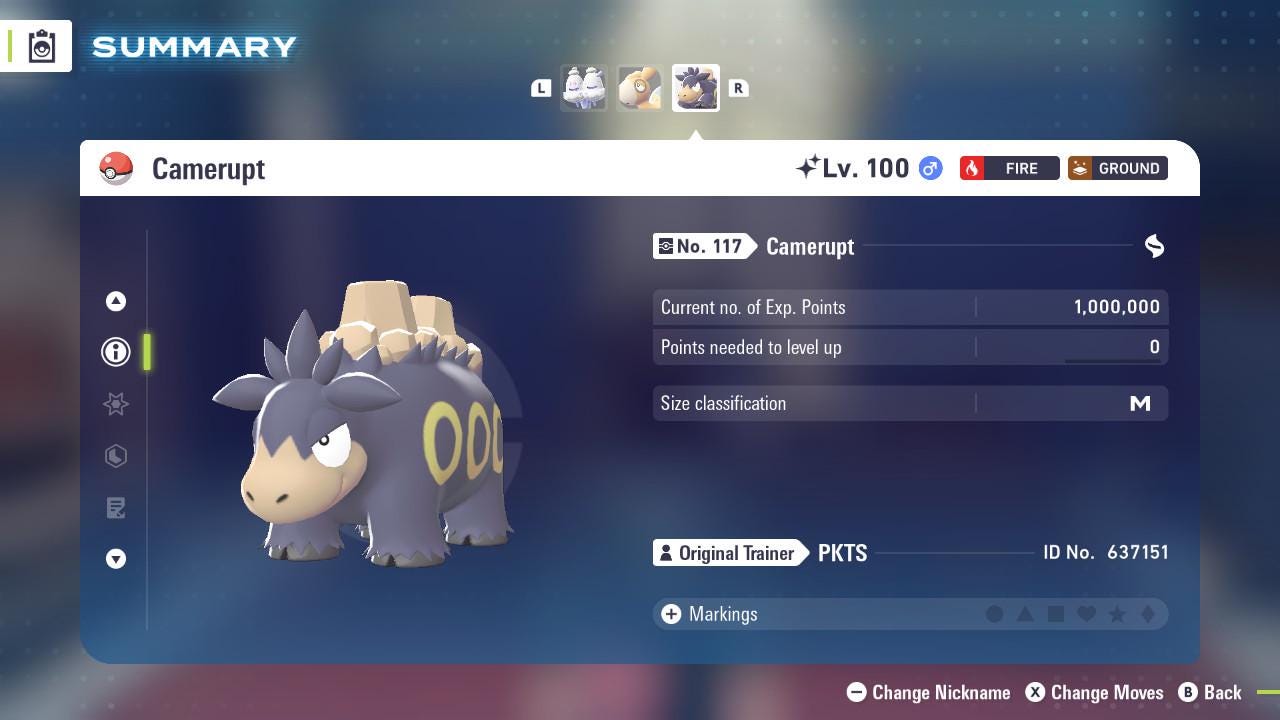SHINY 6IV CAMERUPT / Pokémon Legends ZA / 6IV Pokemon / Shiny Pokemon / Competitive / Fast Trade / Pokerus / Rare Pokemon