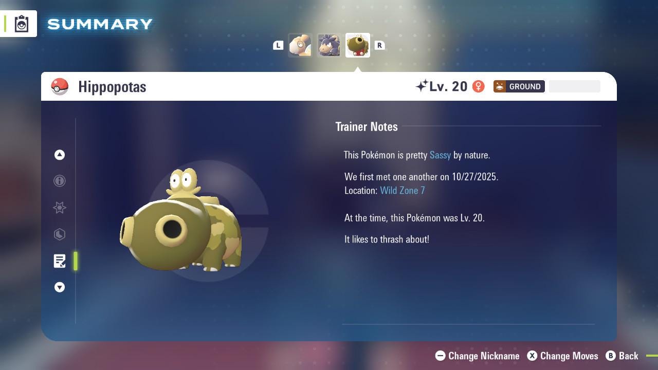 SHINY 6IV HIPPOPOTAS / Pokémon Legends ZA / 6IV Pokemon / Shiny Pokemon / Competitive / Fast Trade / Pokerus / Rare Pokemon