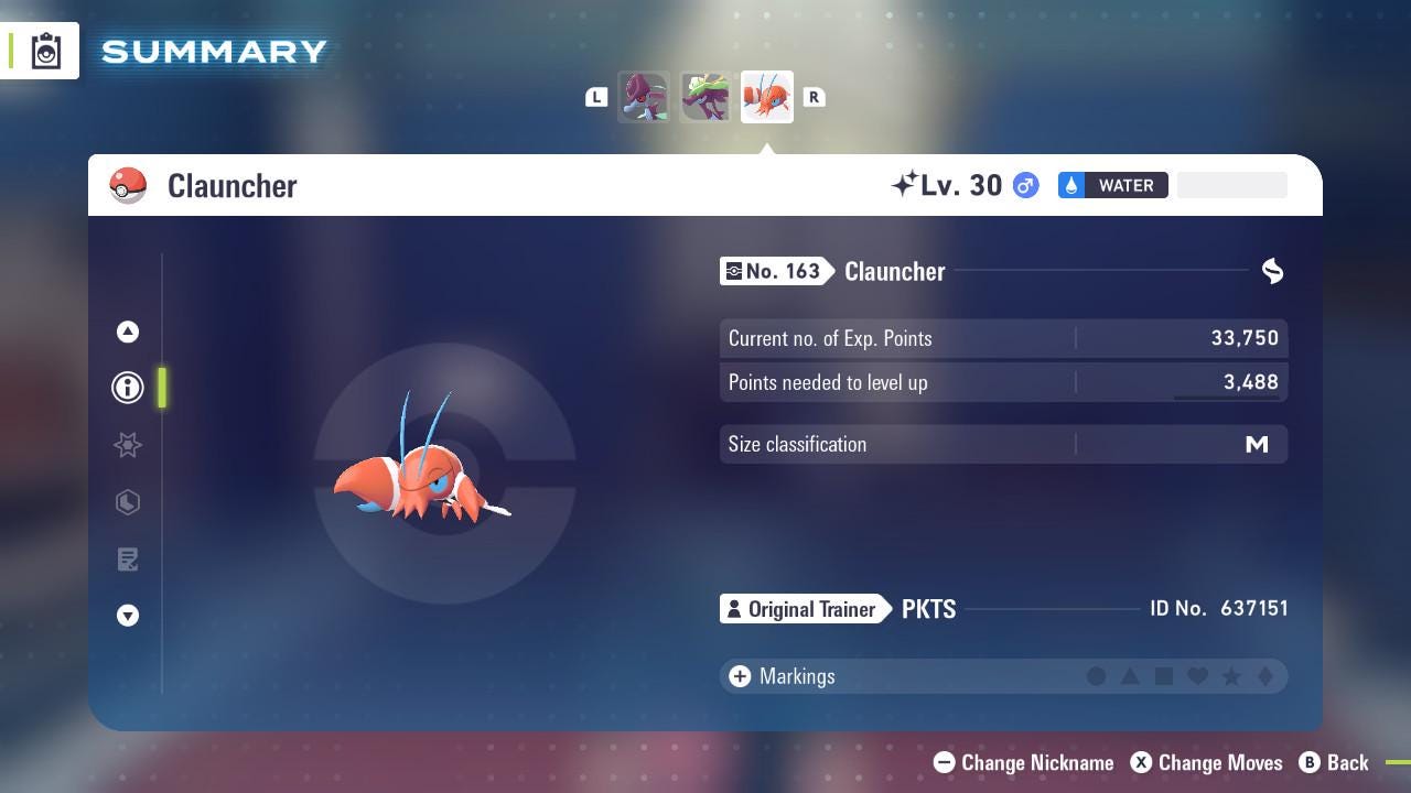 SHINY 6IV CLAUNCHER / Pokémon Legends ZA / 6IV Pokemon / Shiny Pokemon / Competitive / Fast Trade / Pokerus / Rare Pokemon