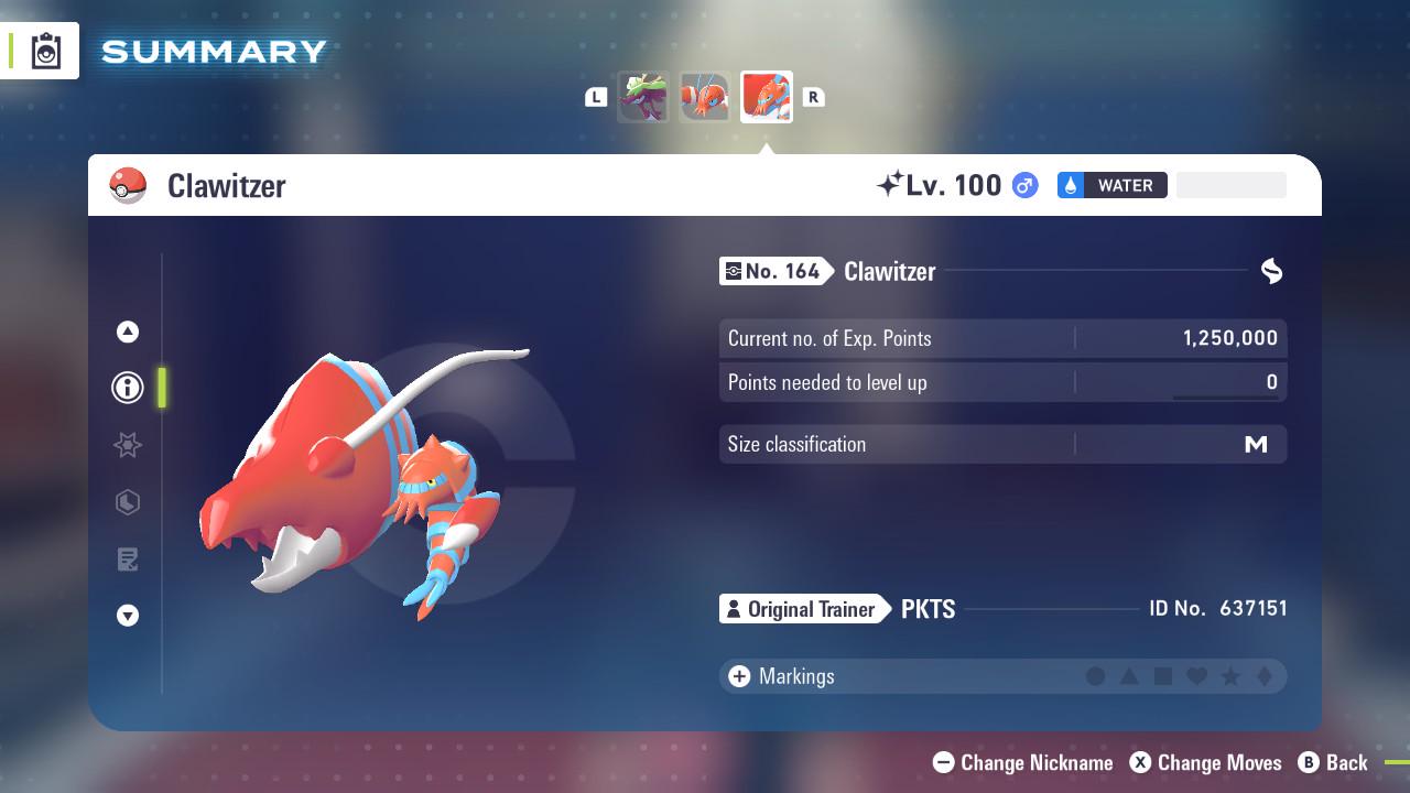 SHINY 6IV CLAWITZER / Pokémon Legends ZA / 6IV Pokemon / Shiny Pokemon / Competitive / Fast Trade / Pokerus / Rare Pokemon