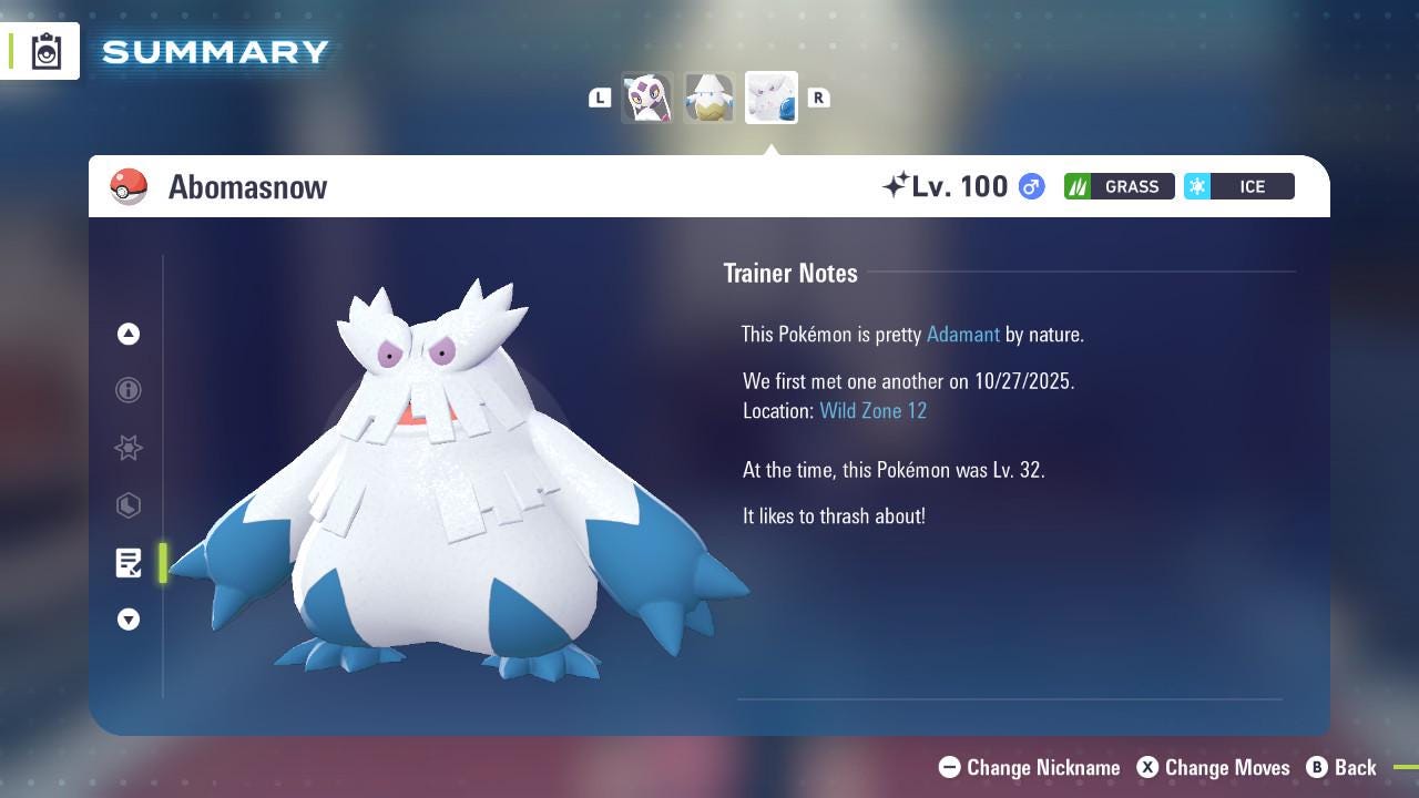 SHINY 6IV ABOMASNOW / Pokémon Legends ZA / 6IV Pokemon / Shiny Pokemon / Competitive / Fast Trade / Pokerus / Rare Pokemon