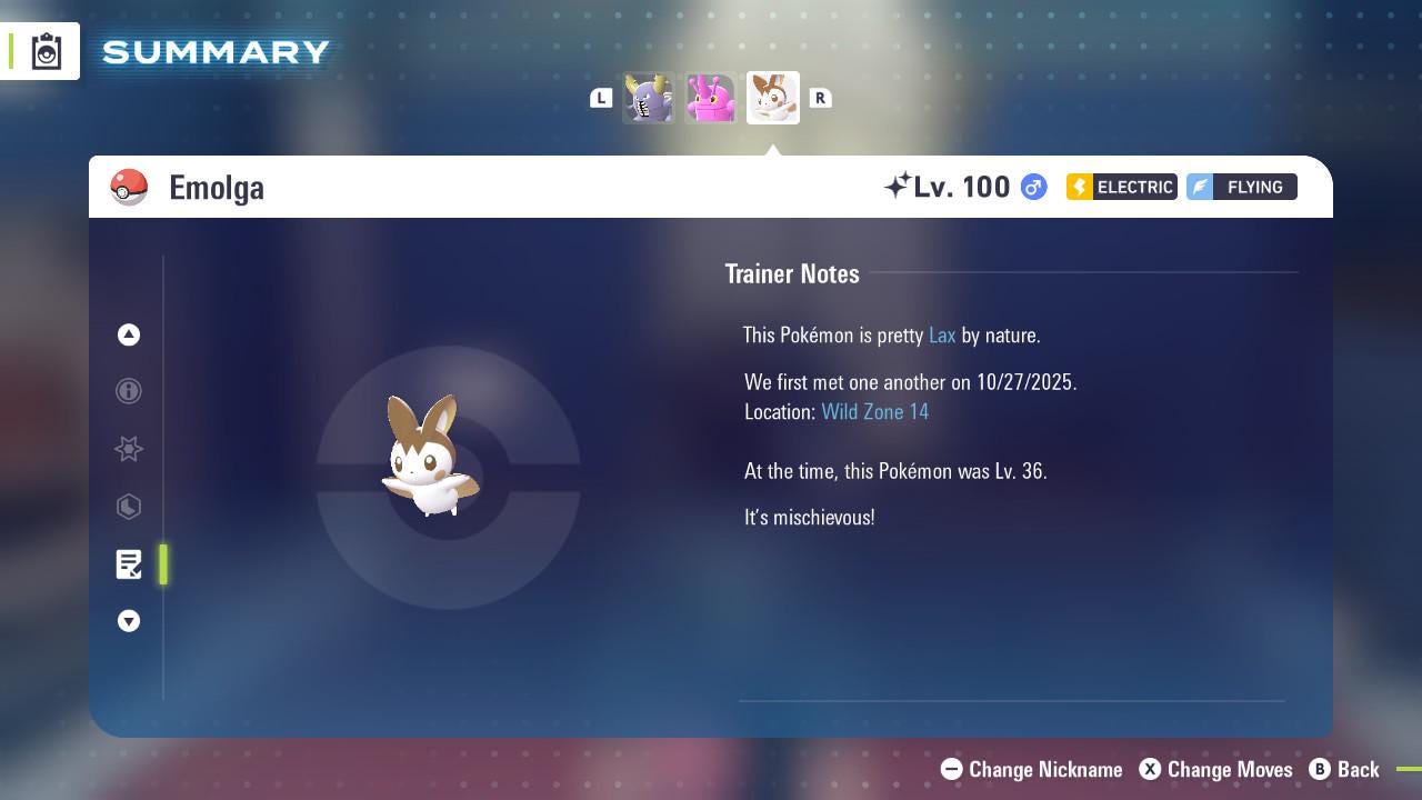 SHINY 6IV EMOLGA / Pokémon Legends ZA / 6IV Pokemon / Shiny Pokemon / Competitive / Fast Trade / Pokerus / Rare Pokemon