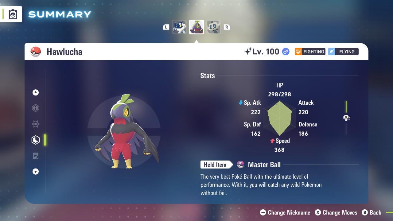 SHINY 6IV HAWLUCHA / Pokémon Legends ZA / 6IV Pokemon / Shiny Pokemon / Competitive / Fast Trade / Pokerus / Rare Pokemon