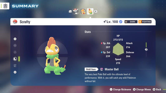 SHINY 6IV SCRAFTY / Pokemon Legends Z-A / Competitive Set Battle Ready EV Trained / Shiny Pokemon / Customizable / Fast Trade /
