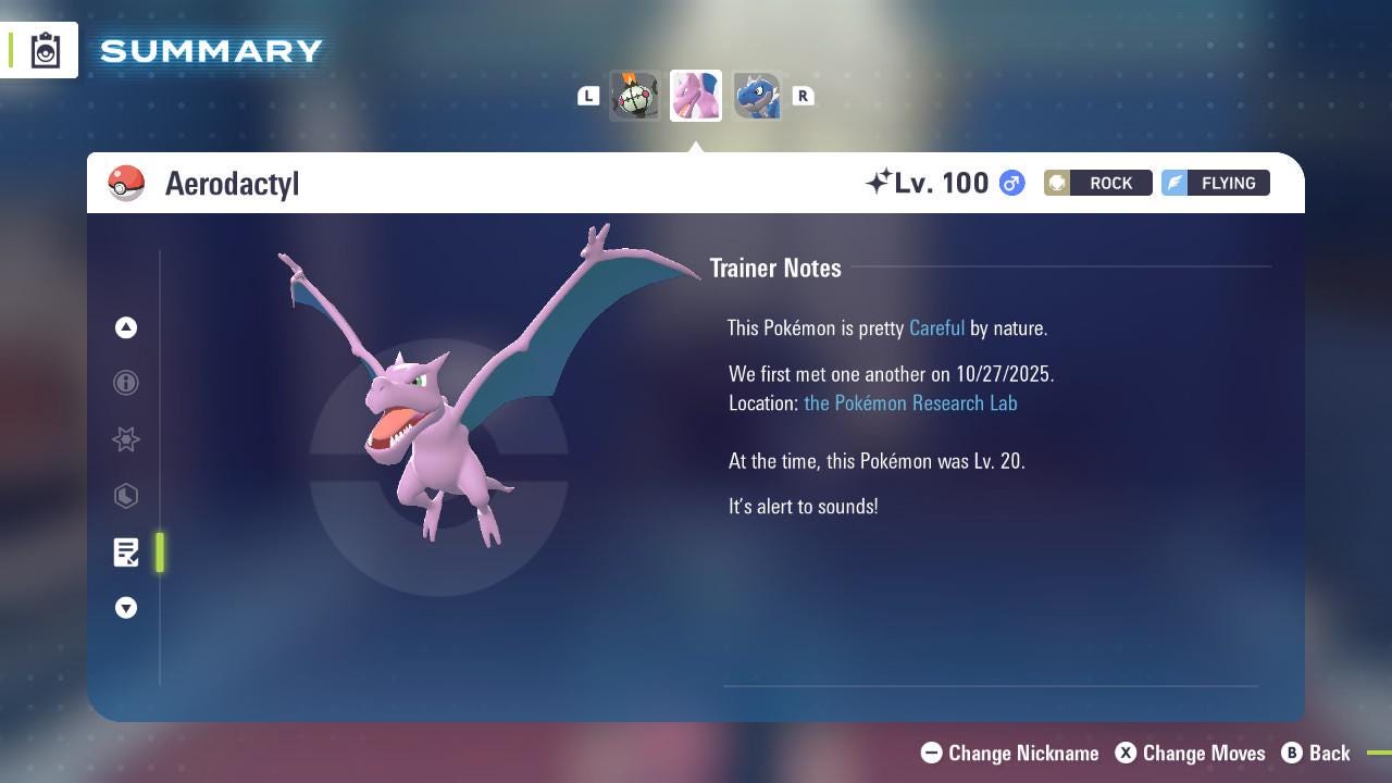 SHINY 6IV AERODACTYL / Pokémon Legends ZA / 6IV Pokemon / Shiny Pokemon / Competitive / Fast Trade / Pokerus / Rare Pokemon