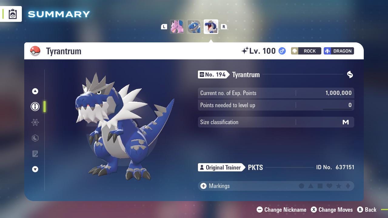 SHINY 6IV TYRANTRUM / Pokémon Legends ZA / 6IV Pokemon / Shiny Pokemon / Competitive / Fast Trade / Pokerus / Rare Pokemon
