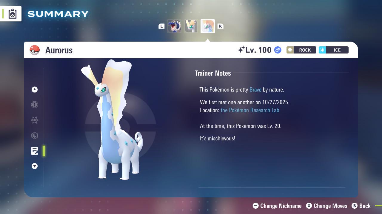 SHINY 6IV AURORUS / Pokémon Legends ZA / 6IV Pokemon / Shiny Pokemon / Competitive / Fast Trade / Pokerus / Rare Pokemon