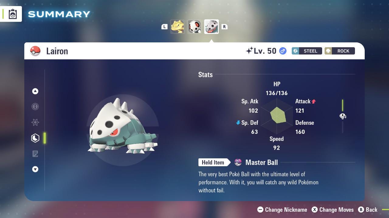 SHINY 6IV LAIRON / Pokémon Legends ZA / 6IV Pokemon / Shiny Pokemon / Competitive / Fast Trade / Pokerus / Rare Pokemon