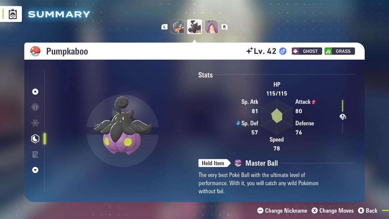 SHINY 6IV PUMPKABOO / Pokémon Legends ZA / 6IV Pokemon / Shiny Pokemon / Competitive / Fast Trade / Pokerus / Rare Pokemon