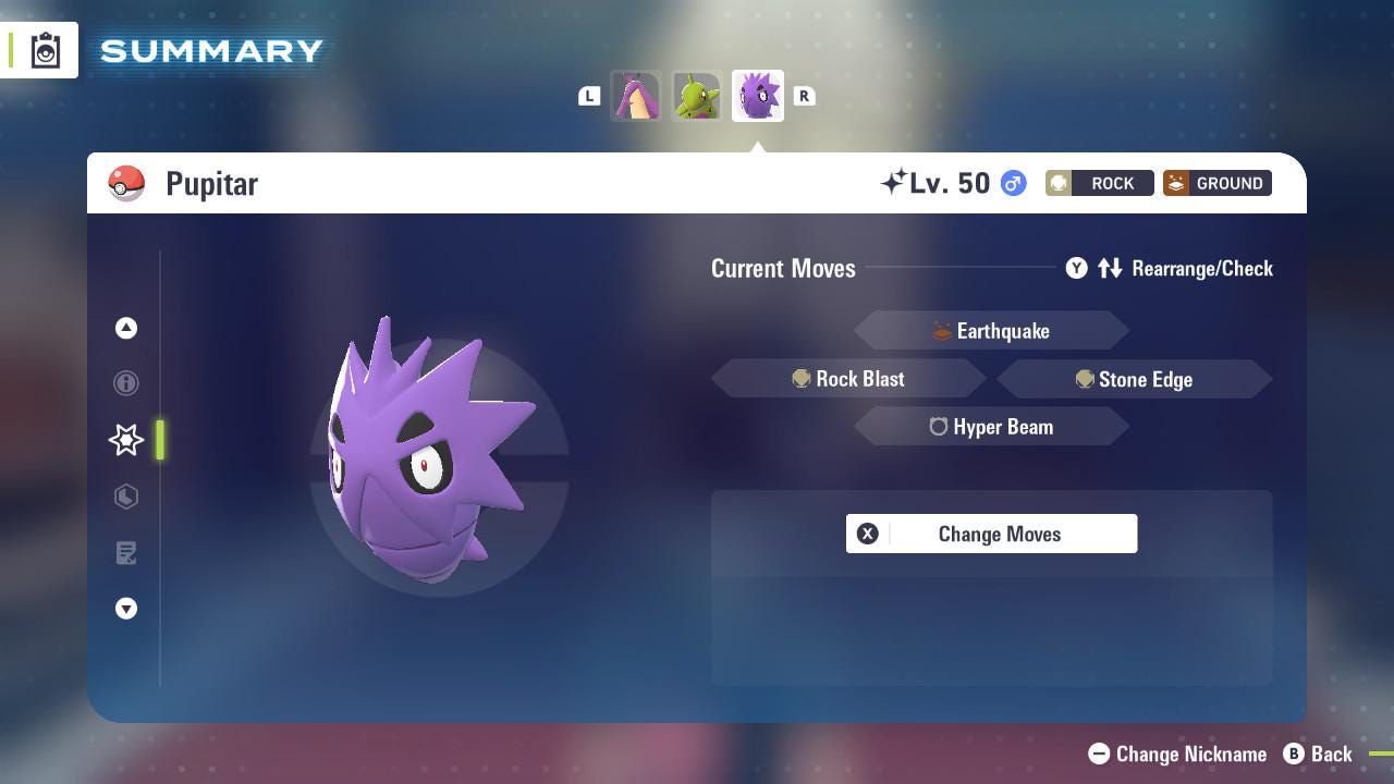 SHINY 6IV PUPITAR / Pokémon Legends ZA / 6IV Pokemon / Shiny Pokemon / Competitive / Fast Trade / Pokerus / Rare Pokemon