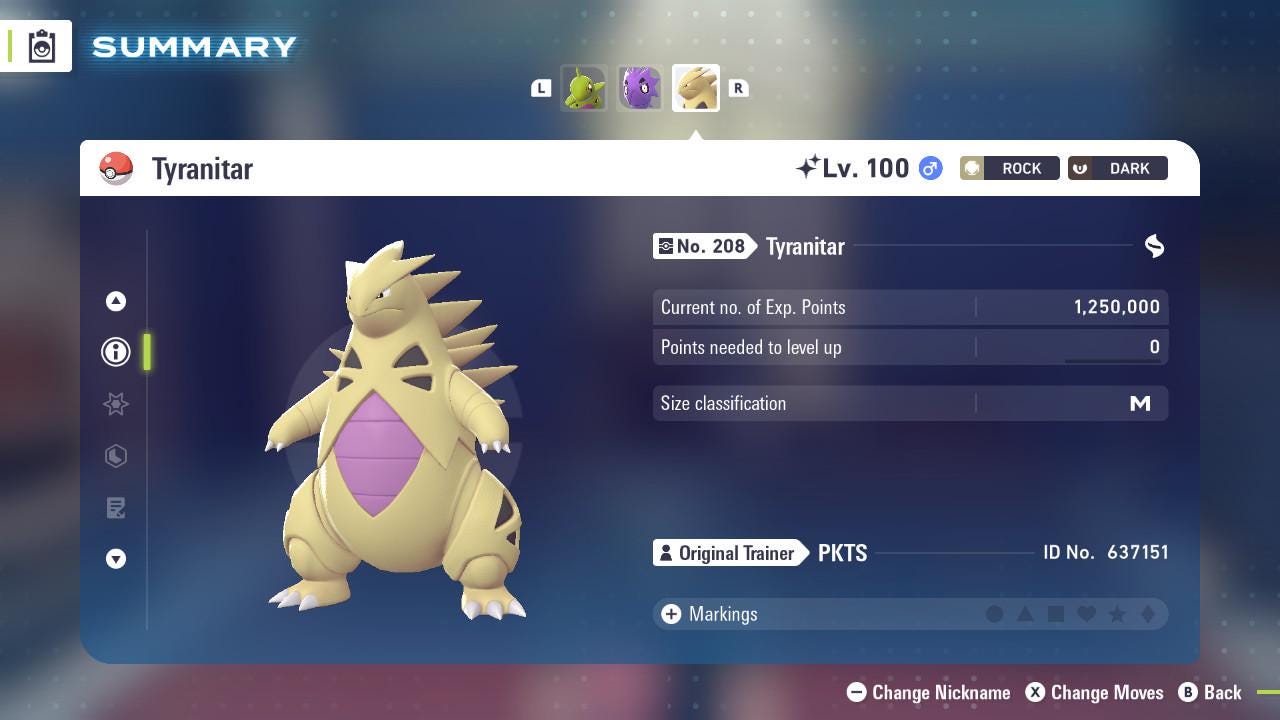 SHINY 6IV TYRANITAR  / Pokémon Legends ZA / 6IV Pokemon / Shiny Pokemon / Competitive / Fast Trade / Pokerus / Rare Pokemon