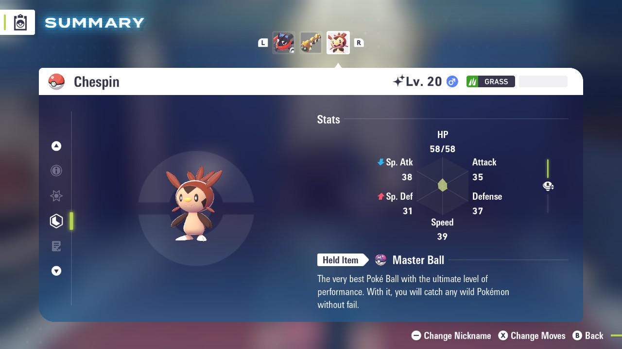 SHINY 6IV CHESPIN / Pokémon Legends ZA / 6IV Pokemon / Shiny Pokemon / Competitive / Fast Trade / Pokerus / Rare Pokemon