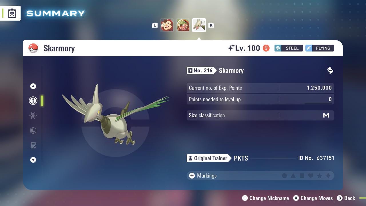 SHINY 6IV SKARMORY / Pokémon Legends ZA / 6IV Pokemon / Shiny Pokemon / Competitive / Fast Trade / Pokerus / Rare Pokemon