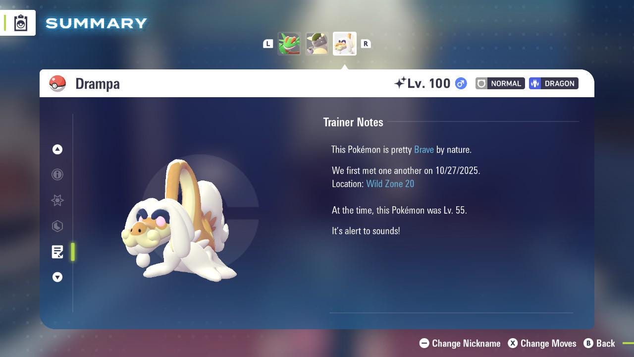 SHINY 6IV DRAMPA / Pokémon Legends ZA / 6IV Pokemon / Shiny Pokemon / Competitive / Fast Trade / Pokerus / Rare Pokemon