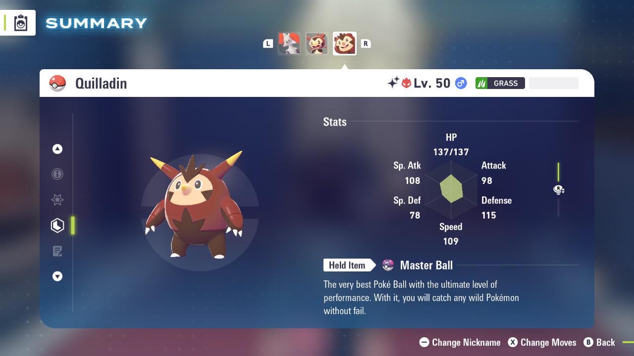 ALPHA SHINY 6IV Quilladin / Pokémon Legends ZA / 6IV Pokemon / Shiny Pokemon / Competitive / Fast Trade / Pokerus / Rare Pokemon