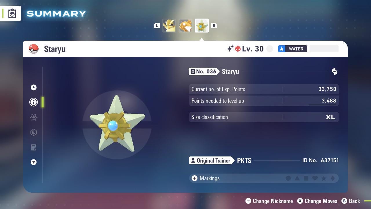 ALPHA SHINY 6IV Staryu / Pokémon Legends ZA / 6IV Pokemon / Shiny Pokemon / Competitive / Fast Trade / Pokerus / Rare Pokemon