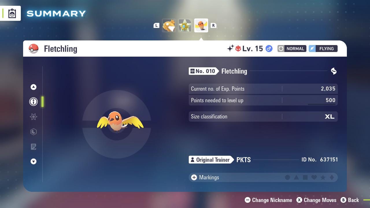 ALPHA SHINY 6IV Fletchling / Pokémon Legends ZA / 6IV Pokemon / Shiny Pokemon / Competitive / Fast Trade / Pokerus / Rare Pokemon