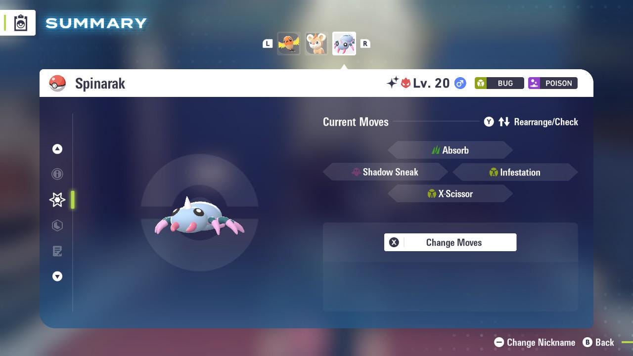 ALPHA SHINY 6IV Spinarak / Pokémon Legends ZA / 6IV Pokemon / Shiny Pokemon / Competitive / Fast Trade / Pokerus / Rare Pokemon