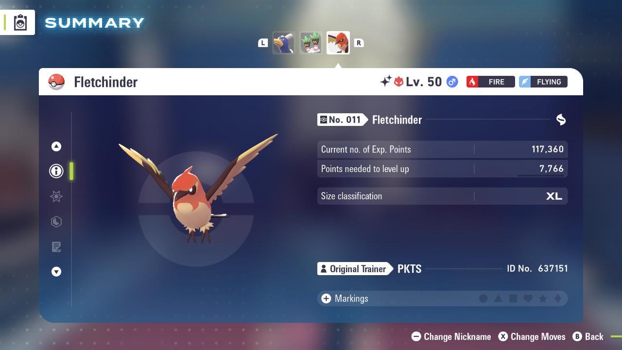 ALPHA SHINY 6IV Fletchinder / Pokémon Legends ZA / 6IV Pokemon / Shiny Pokemon / Competitive / Fast Trade / Pokerus / Rare Pokemon
