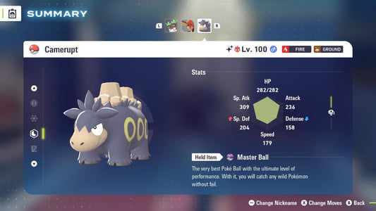 ALPHA SHINY 6IV Camerupt / Pokémon Legends ZA / 6IV Pokemon / Shiny Pokemon / Competitive / Fast Trade / Pokerus / Rare Pokemon