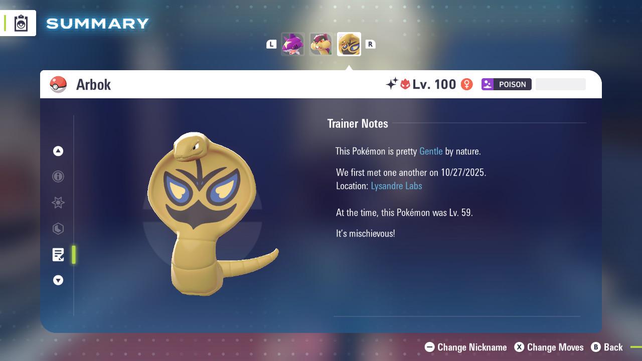 ALPHA SHINY 6IV Arbok / Pokemon Legends Z-A / 6IV Pokemon / Shiny Pokemon / Competitive / Fast Trade / Pokerus / Rare Pokemon