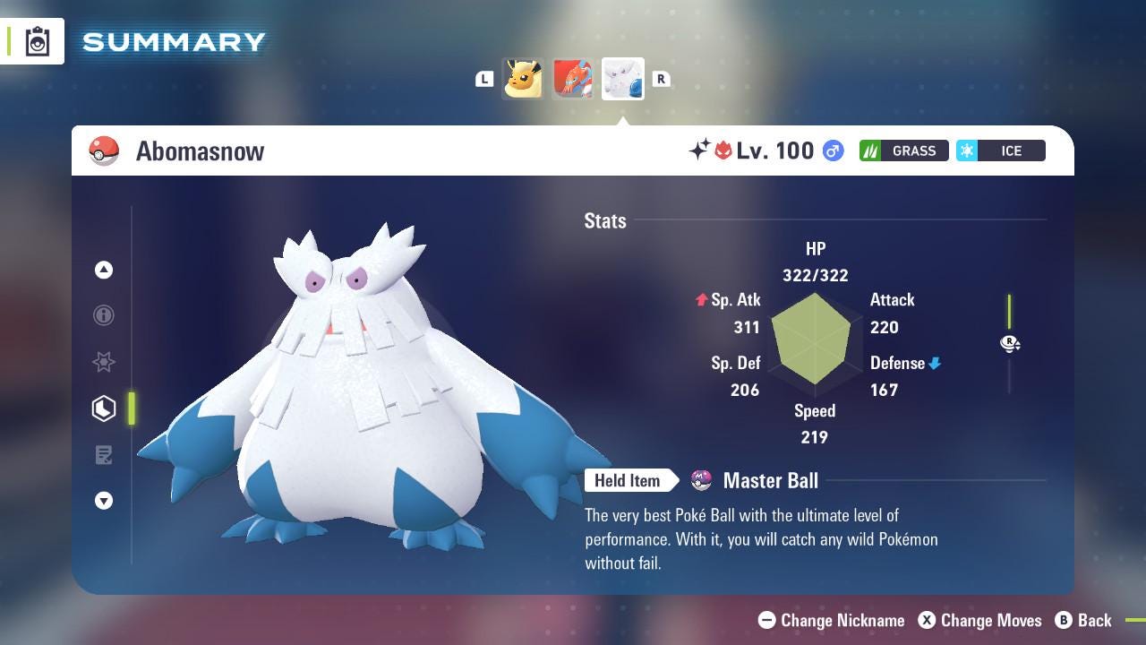 ALPHA SHINY 6IV Abomasnow / Pokemon Legends Z-A / 6IV Pokemon / Shiny Pokemon / Competitive / Fast Trade / Pokerus / Rare Pokemon