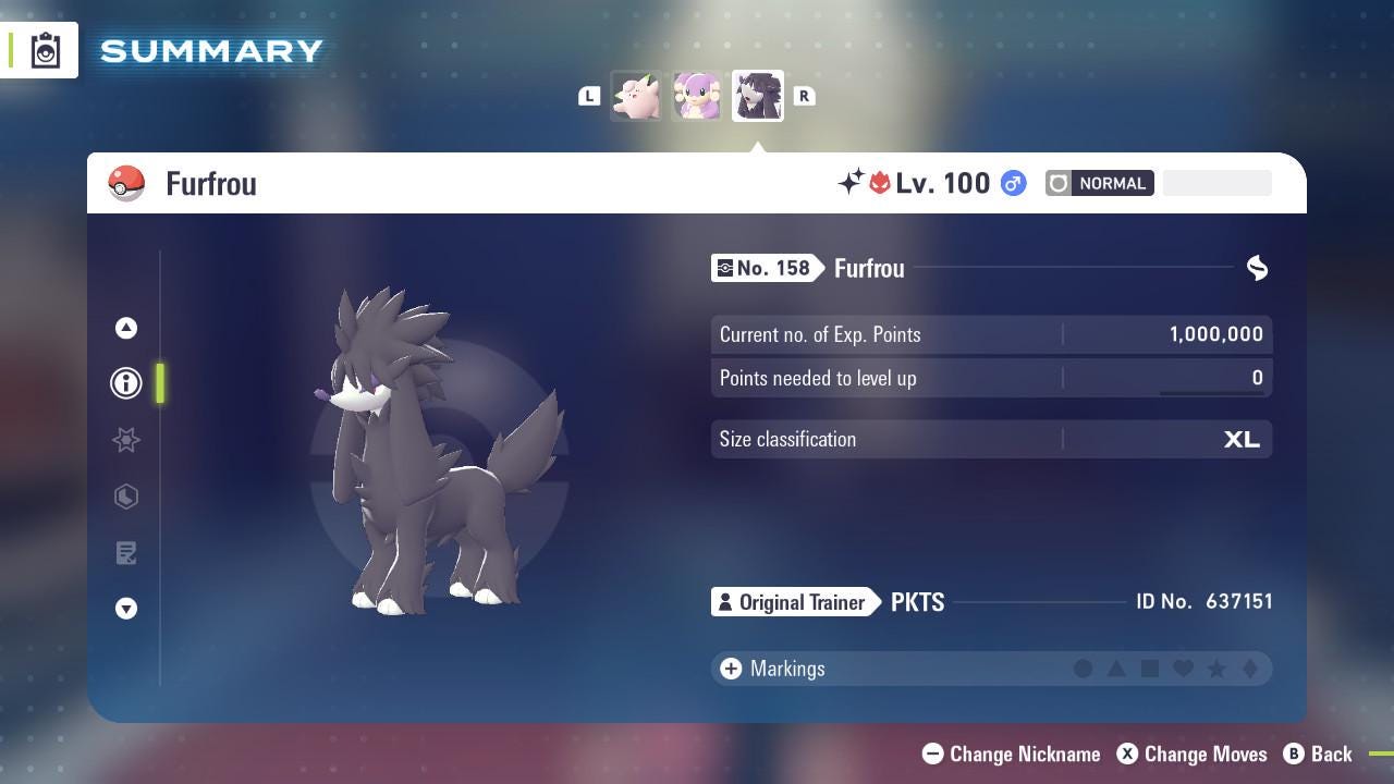 ALPHA SHINY 6IV Furfrou / Pokemon Legends Z-A / 6IV Pokemon / Shiny Pokemon / Competitive / Fast Trade / Pokerus / Rare Pokemon