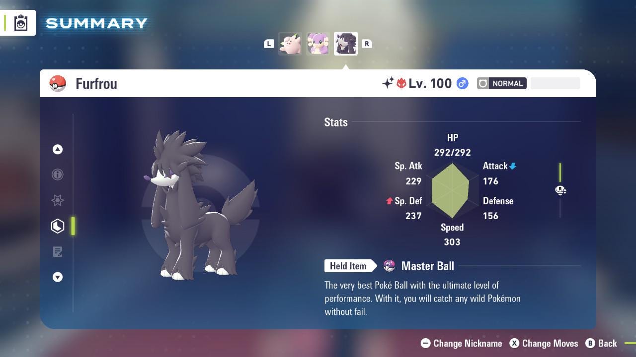 ALPHA SHINY 6IV Furfrou / Pokemon Legends Z-A / 6IV Pokemon / Shiny Pokemon / Competitive / Fast Trade / Pokerus / Rare Pokemon