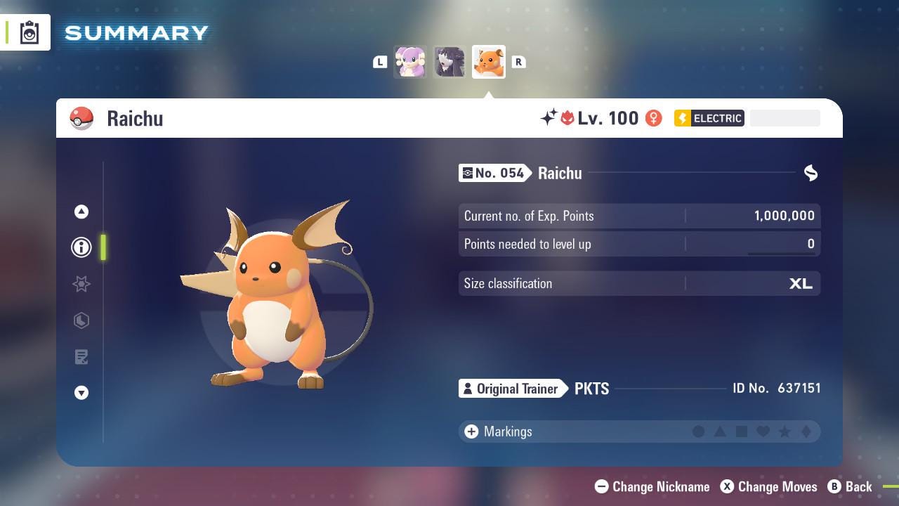ALPHA SHINY 6IV Raichu / Pokémon Legends ZA / 6IV Pokemon / Shiny Pokemon / Competitive / Fast Trade / Pokerus / Rare Pokemon